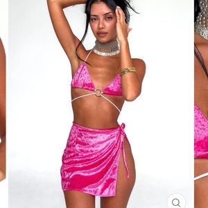LULU PINK VELVET SPLIT SET💗
